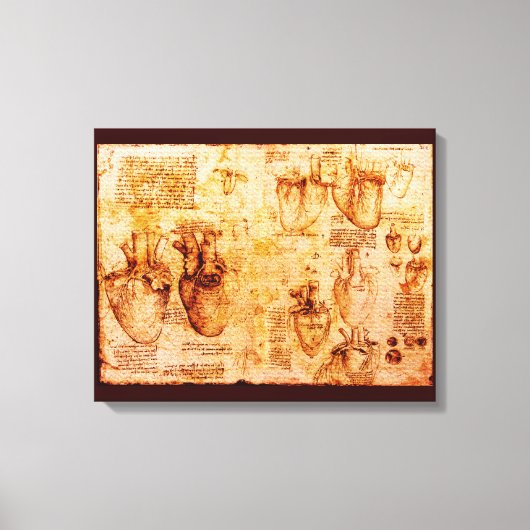 Hart en zijn bloedvaten, bruin canvas afdruk (Voorkant)