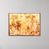 Hart en zijn bloedvaten, bruin canvas afdruk (Voorkant)