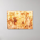 Hart en zijn bloedvaten, bruin canvas afdruk (Voorkant)