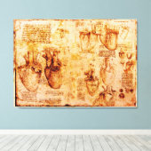 Hart en zijn bloedvaten, bruin canvas afdruk (Insitu (Houten vloer))