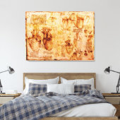Hart en zijn bloedvaten, bruin canvas afdruk (Insitu (Slaapkamer))