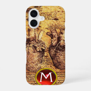 Hart En Zijn Bloedvaten Perkament Gem Monogram iPhone 16 Hoesje