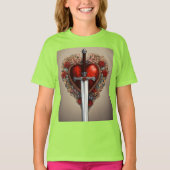 Hart en zwaard grafisch T-shirt (Voorkant)