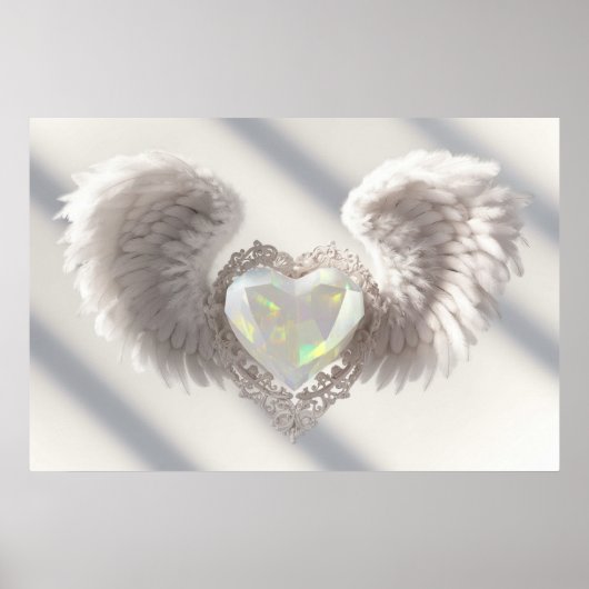 *~*~ Hart Engel Vleugels AP78 Opal Crystal Poster (Voorkant)