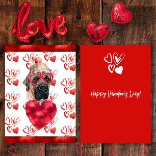Hart Engels Reuzenmastiff Hond Liefhebber Valentij Feestdagenkaart