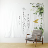 Hart Eucalyptus groen Vrijgezellenfeest Achtergron Wandkleed (In Situ (horizontaal))