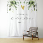 Hart Eucalyptus groen Vrijgezellenfeest Achtergron Wandkleed (In situ)