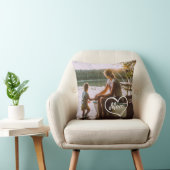Hart familie foto script aangepaste cadeau werp ku kussen (Stoel)