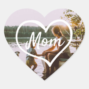 Hart Familie Foto Script Custom Cadeau Sticker