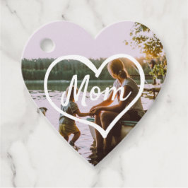 Hart Familie Foto Script Op maat gemaakte cadeaubi Bedankjes Labels