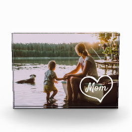 Hart Familie Script Op Maat Geschenk Foto Blok