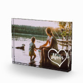 Hart Familie Script Op Maat Geschenk Foto Blok (Rechts)