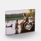 Hart Familie Script Op Maat Geschenk Foto Blok (Links)