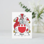 Hart Family Crest Briefkaart (Staand voorkant)