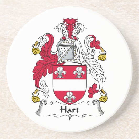 Hart Family Crest Zandsteen Onderzetter (Voorkant)