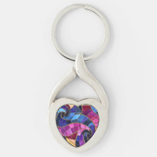 Hart Fancy Mozaïek Sleutelhanger
