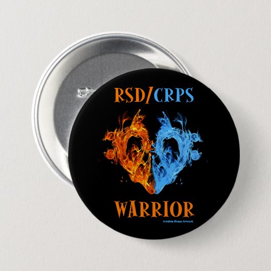 Hart/Flames...RSD/CRPS Ronde Button 7,6 Cm (Voorkant /achterkant)