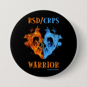 Hart/Flames...RSD/CRPS Ronde Button 7,6 Cm
