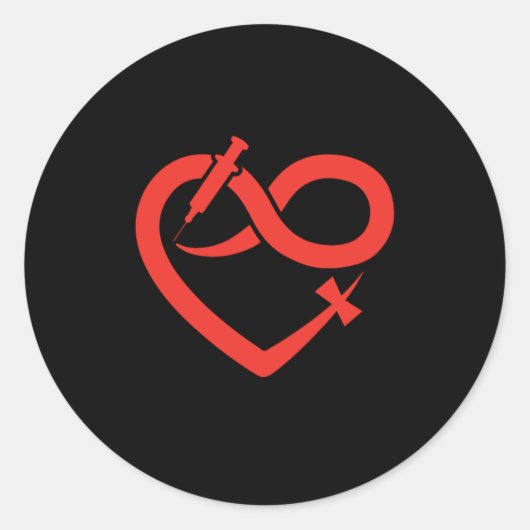 Hart Flebotomie Spuit Flebotomist BloedGift Ronde Sticker (Voorkant)