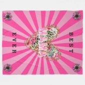 Hart Floral mam aanpassen Fleece Deken (Voorkant (Horizontaal))