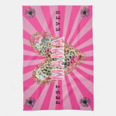 Hart Floral mam aanpassen Theedoek (Verticaal)