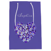  hart Floral Wreath Specialized Paars  Medium Cadeauzakje (Voorkant)