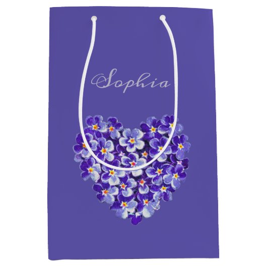  hart Floral Wreath Specialized Paars  Medium Cadeauzakje (Voorkant)