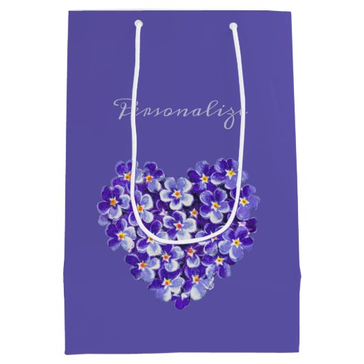 hart Floral Wreath Specialized Paars  Medium Cadeauzakje (Achterkant)