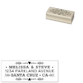 Hart Flourish Wedding Return-adres Rubberstempel (Gestempeld)