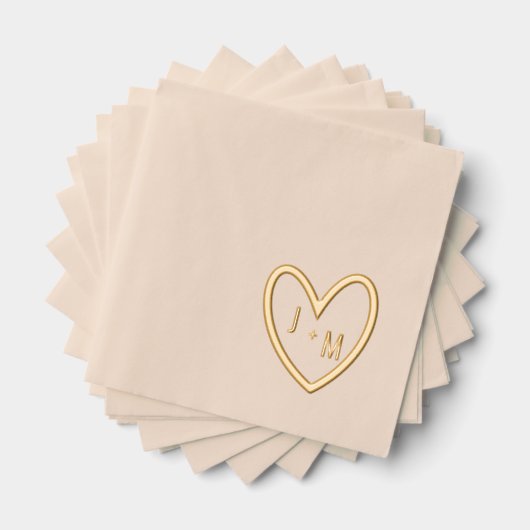 Hart Folie Stamped servetten (Insitu (Gestapeld))