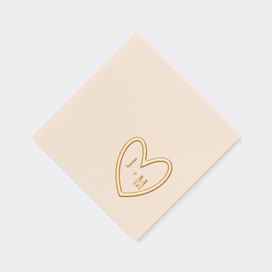 Hart Folie Stamped servetten (Rechts)