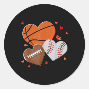 Hart Football Basketbal Basketbal Valentijnsdag Ronde Sticker