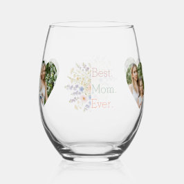 Hart Foto & Bloemen Ontwerp - Perfect Moederdag Wijnglas Zonder Voet