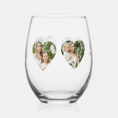 Hart Foto & Bloemen Ontwerp - Perfect Moederdag Wijnglas Zonder Voet (Links)