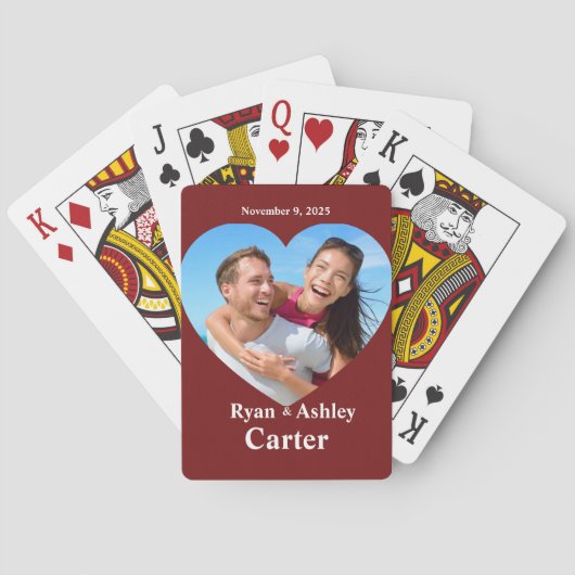 Hart Foto Bruiloft Bruid & Bruidegom Pokerkaarten (Achterkant)