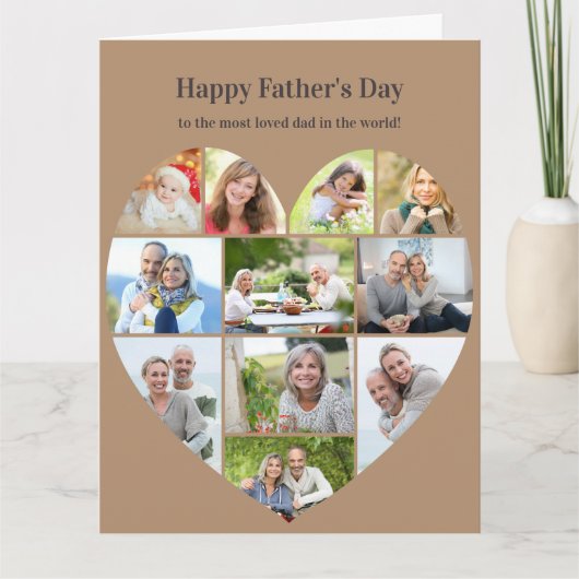 Hart Foto Collage 11 Pic Vaderdag Kaart (Voorkant)