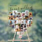 Hart Foto Collage 29 Afbeelding Bruiloft Welkom Acryl Bord (Neutraal)