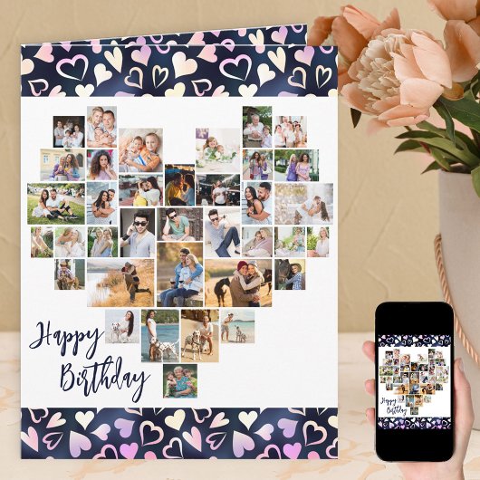 Hart Foto Collage 36 Pic Hearts Any Age Birthday Kaart