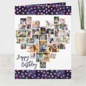 Hart Foto Collage 36 Pic Love Hearts Birthday Kaart (Voorkant)