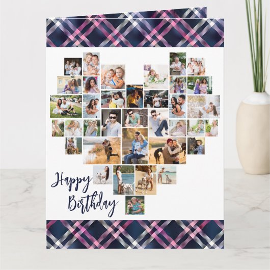 Hart Foto collage 36 Pic Pset Elke leeftijd Kaart (Voorkant)