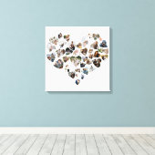 Hart Foto Collage 39 Foto's Valentijnsdag Canvas Afdruk (Insitu (Houten vloer))