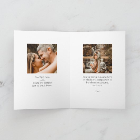 Hart Foto Collage Bruiloft Jubileum Kaart (Binnen)