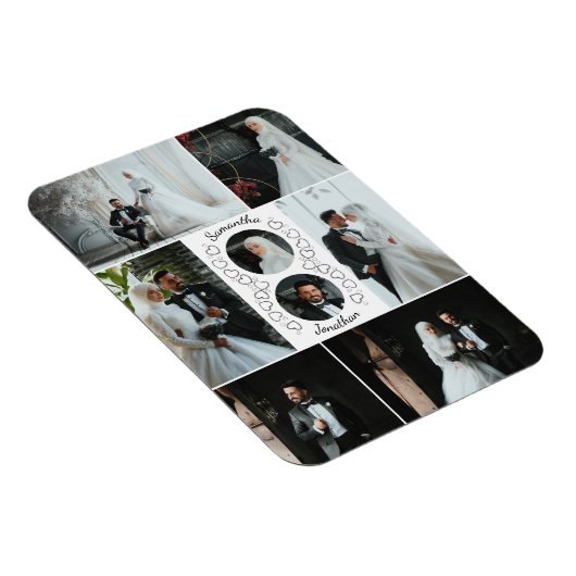 Hart Foto Collage bruiloft Keepsake Magneet (Rechterzijde)