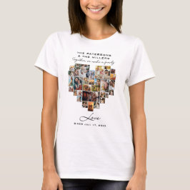 Hart Foto Collage Familie Jubileum Elegant T-shirt