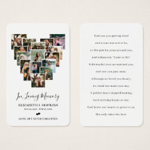 Hart Foto Collage Funeral Memorial Prayer Kaarten