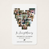 Hart Foto Collage Funeral Memorial Prayer Kaarten Visitekaartje (Voorkant)