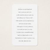 Hart Foto Collage Funeral Memorial Prayer Kaarten Visitekaartje (Achterkant)