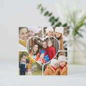 Hart Foto Collage Handgeschreven Blij en Stralend Feestdagenkaart (Staand voorkant)