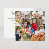 Hart Foto Collage Handgeschreven Prettige Feestdag Feestdagenkaart (Voorkant / Achterkant)