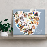 Hart Foto Collage Het beste van het jaar Blauwe Gr Canvas Afdruk<br><div class="desc">Creëer je eigen hartvormig fotocollage. Het ontwerp is voorzien van de woorden "het beste van [jaar]" die u kunt bewerken zoals u wilt. Het fotomalplaatje is opstelling voor u om 20 van uw favoriete afbeeldingen toe te voegen, die in vierkante, instagramstijl met retro onmiddellijke fotokaders worden getoond. Een geweldige manier...</div>